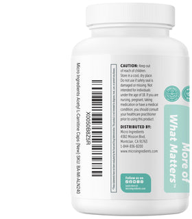 Vue du flacon de Acetyl L-Carnitine HCl de Micro Ingredients