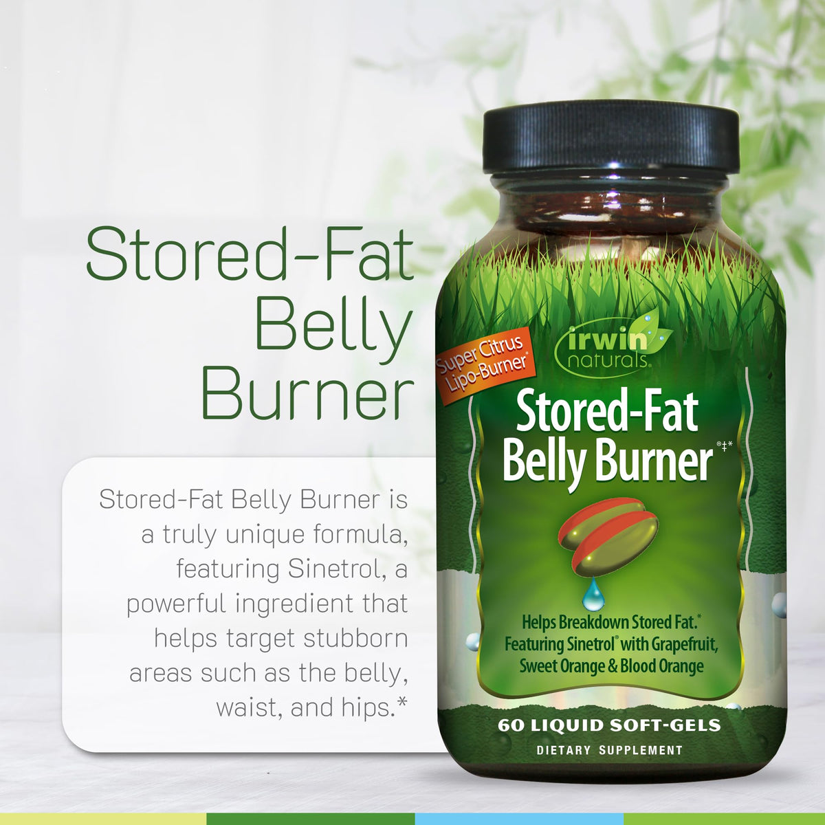 Vue du flacon de Belly Burner avec éclairage naturel