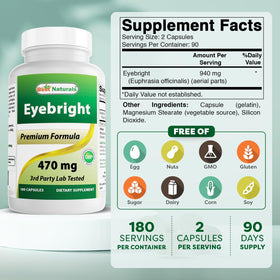Vue du flacon de Best Naturals Eyebright de côté