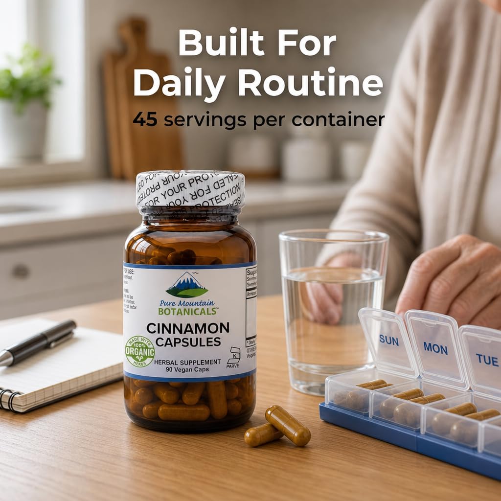 Vue du flacon de cannelle avec capsules sur une table