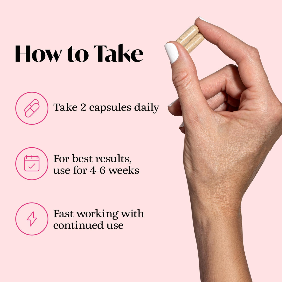 Vue du flacon de capsules Balanced Babe ouvert avec capsules visibles