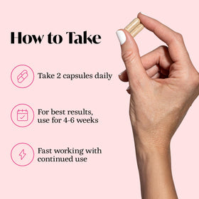 Vue du flacon de capsules Balanced Babe ouvert avec capsules visibles
