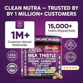 Vue du flacon de Clean Nutraceuticals Chardon-Marie sur une table