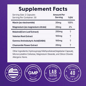 Vue du flacon de complément alimentaire Univera pour le sommeil avec capsules