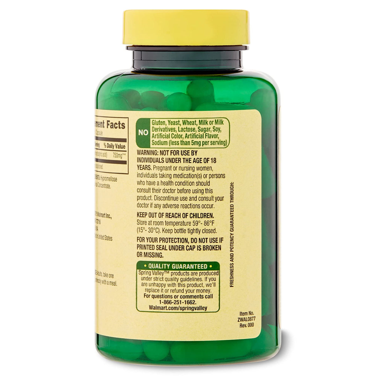 Vue du flacon de LUAL GABA 750mg ouvert avec capsules