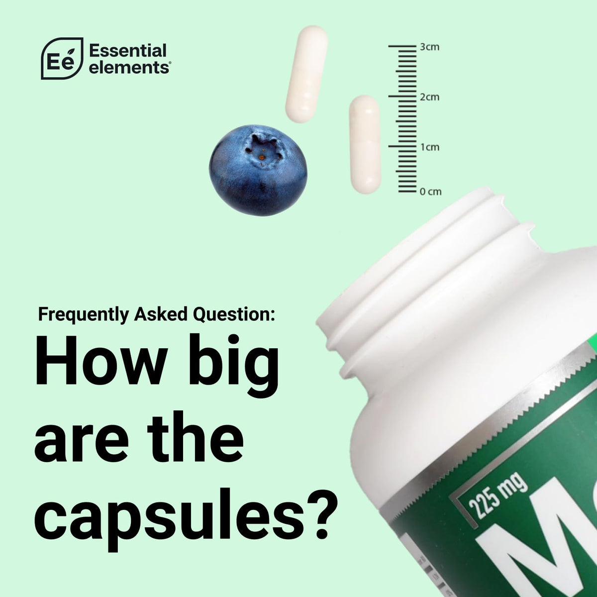 Vue du flacon de Magnésium Plus Zinc d'Essential Elements avec capsules