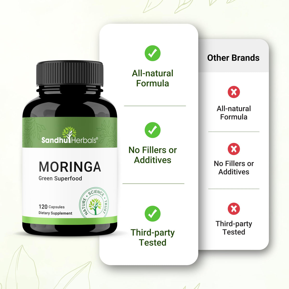 Vue du flacon de Moringa Pure SANDHUHERBALS ouvert