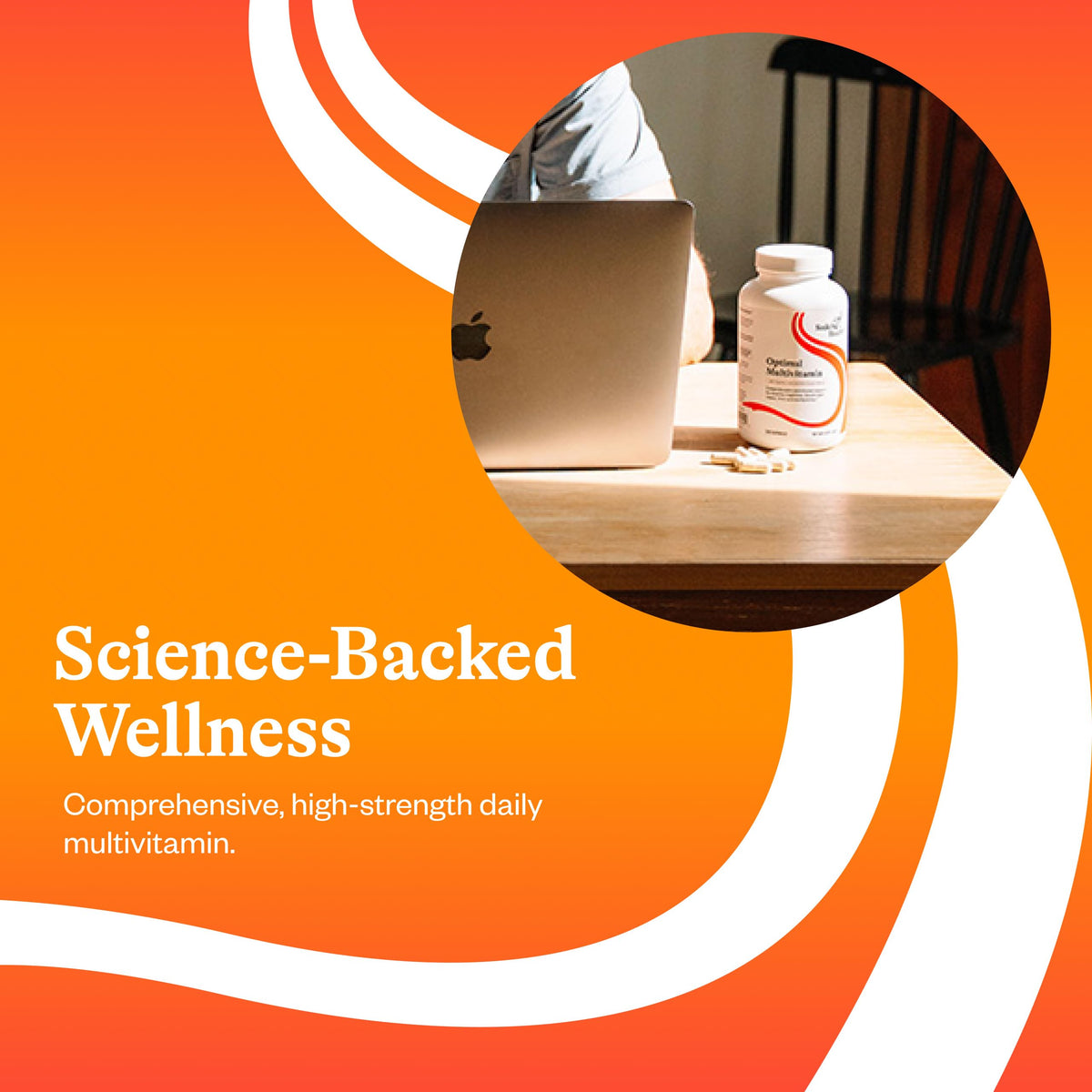 Vue du flacon de multivitamine optimale Seeking Health avec capsules visibles