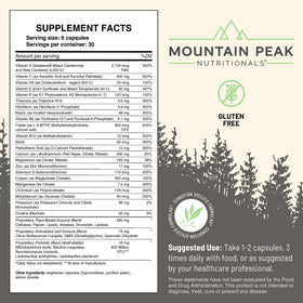 Vue du flacon de multivitamine Ultra Haute Mountain Peak Nutritionals