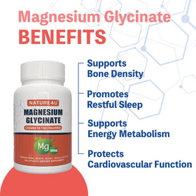 Vue du flacon de Nature4U Magnésium Glycinate sur une table
