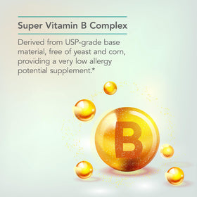 Vue du flacon de Super B Complex d'Allergy Research Group