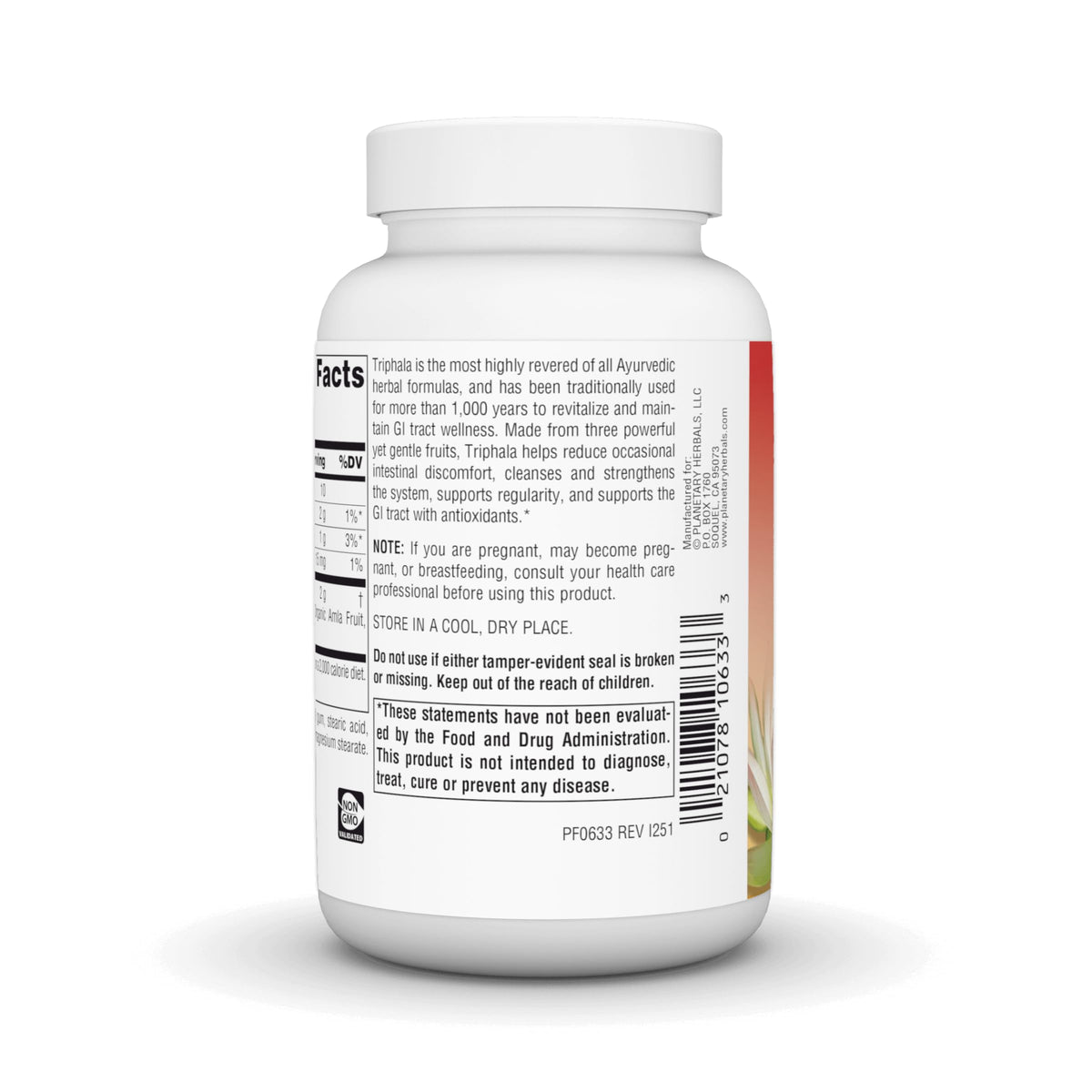 Vue du flacon de Triphala Gold 1000mg de côté