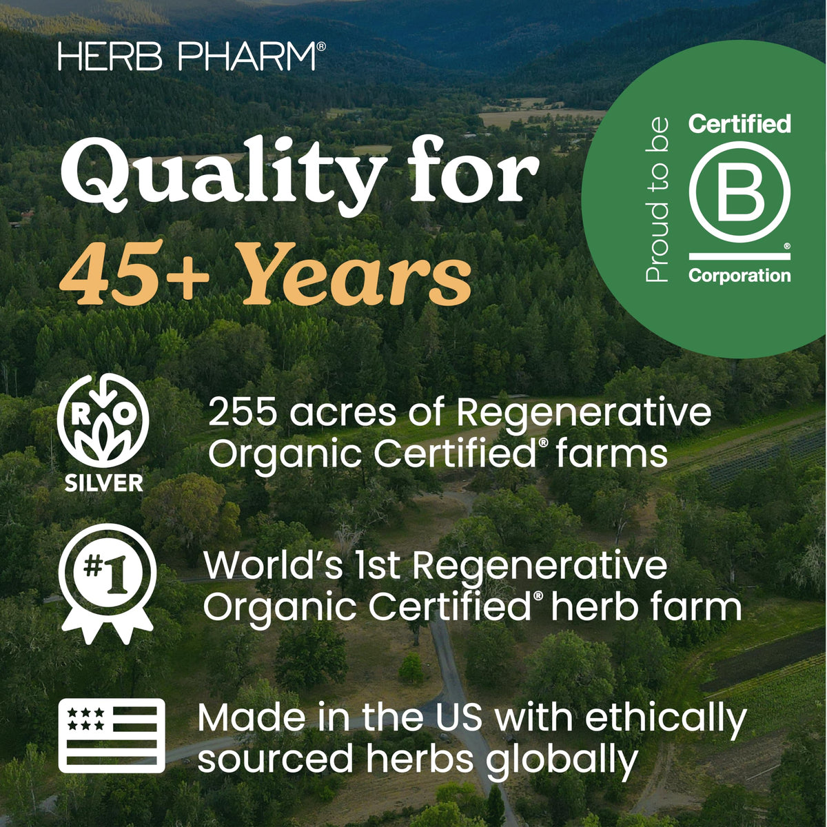 Vue du flacon de Triphala Herb Pharm avec capsules