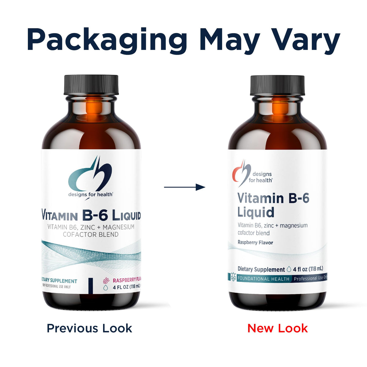 Vue du flacon de Vitamine B6 liquide Designs for Health