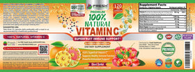 Vue du flacon de Vitamine C 500mg FRESH HEALTHCARE ouvert