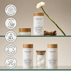 Vue du flacon de vitamine C liposomale Stonehenge Health