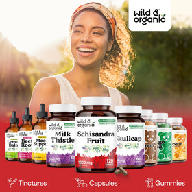Vue du flacon de Wild & Organic, étiquette visible