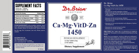 Vue du flacon DR.BRIAN Calcium Magnésium Zinc avec arrière-plan neutre