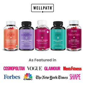 Vue du flacon WellPath Compléments Cortisol ouvert avec capsules visibles