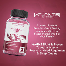 Vue du haut du pot de gummies de citrate de magnésium