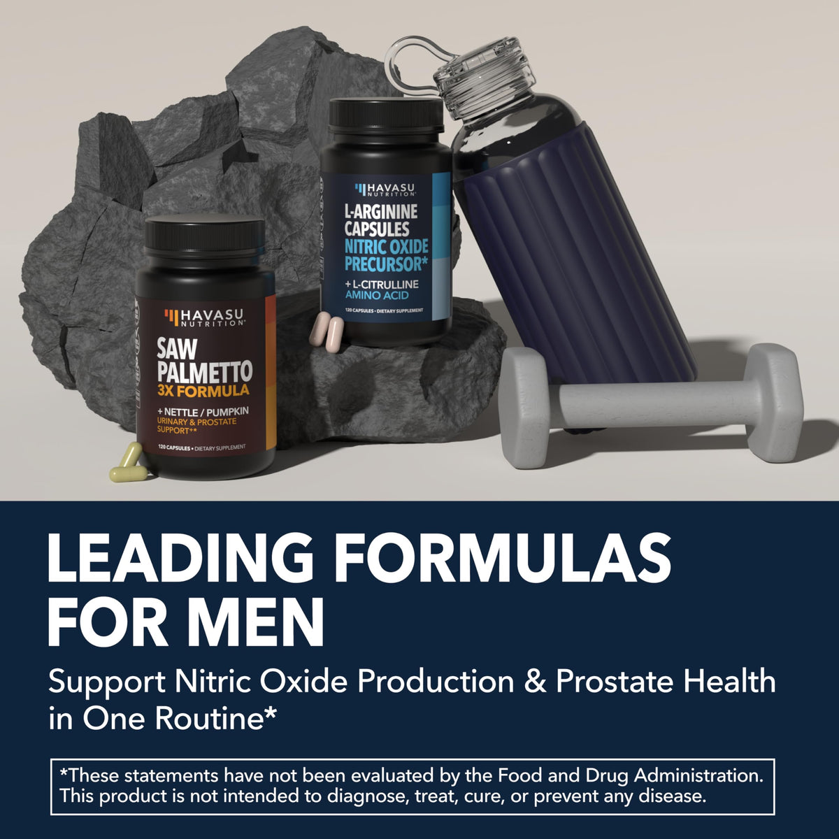 Vue du pack HAVASU NUTRITION avec des éléments naturels en arrière-plan