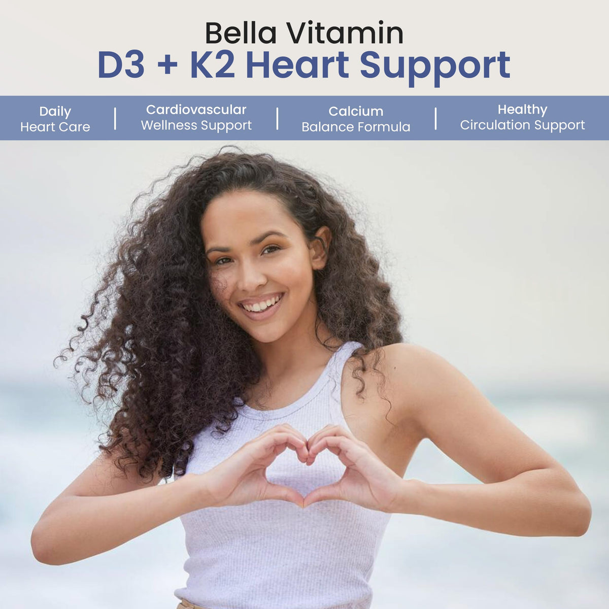Vue du produit de vitamine D3 K2 Bella All Natural
