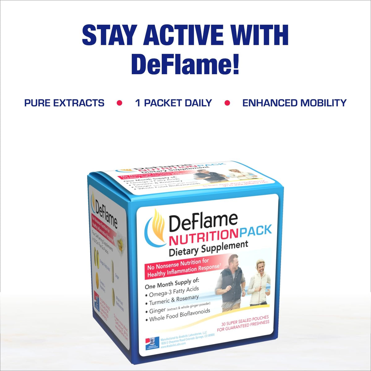 Vue du produit DeFlame sur un fond neutre