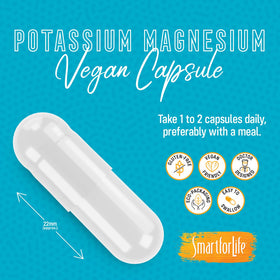 Vue en gros plan des capsules Smart for Life Potassium Magnésium