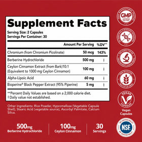 Vue latérale de Frishantic Complément Alimentaire Berbérine HCl 500mg