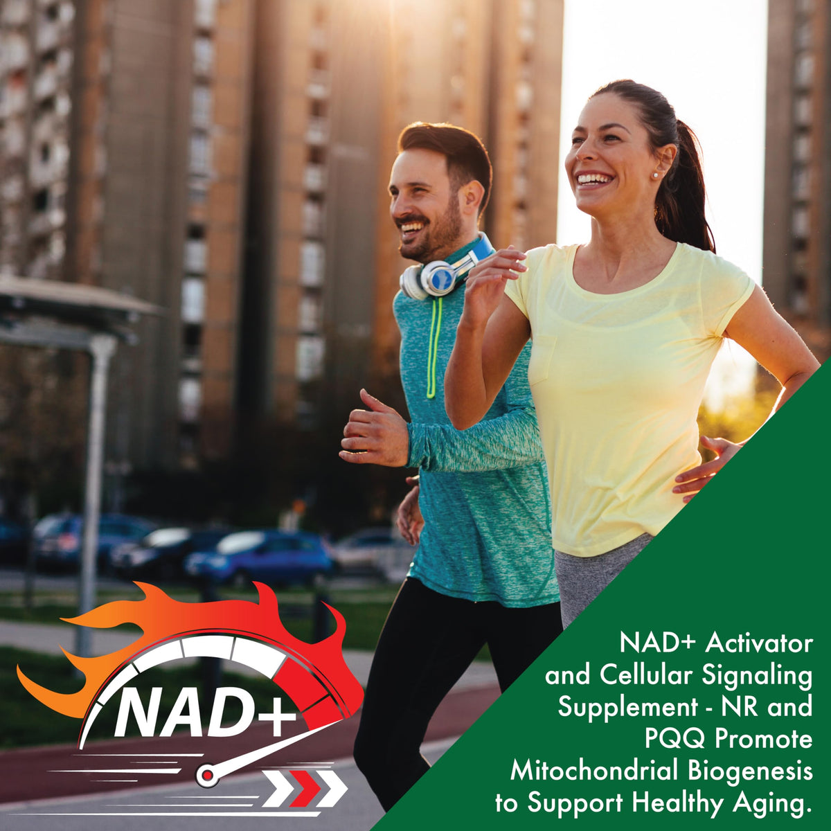 Vue latérale de l'Activateur NAD+ 300mg avec PQQ