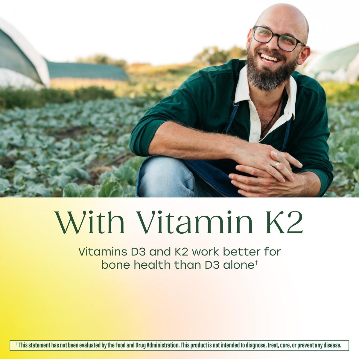 Vue latérale de l'emballage de MegaFood Vitamine D3 & K2