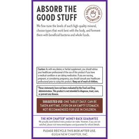 Vue latérale de l'emballage du Zinc Fermenté New Chapter