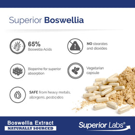Vue latérale de l'extrait de Boswellia Serrata 500mg