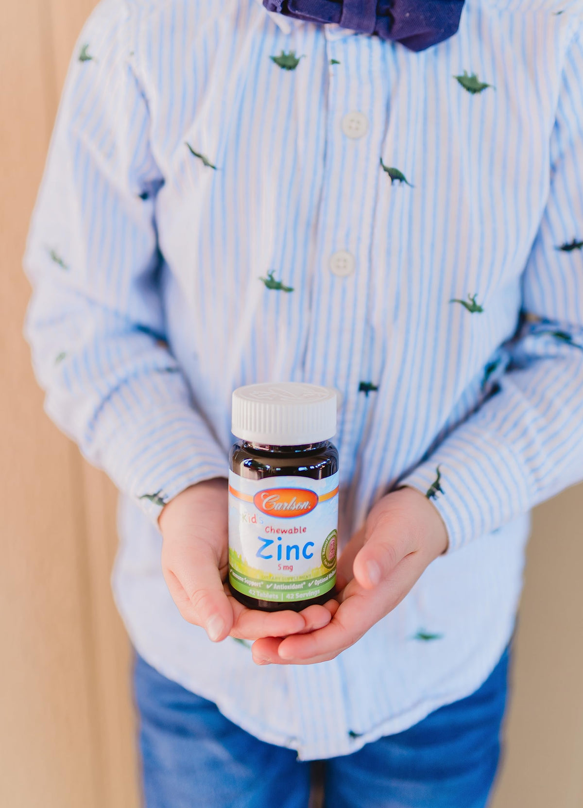Vue latérale de la boîte de Carlson Zinc 5 mg