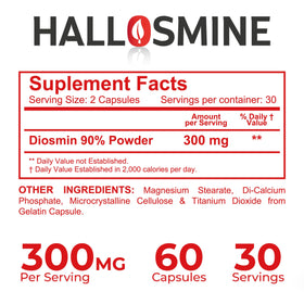 Vue latérale de la boîte de Hallusa Natural Diosmine Circulation
