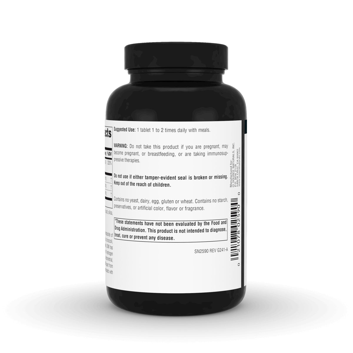 Vue latérale de la boîte Source Naturals DIM
