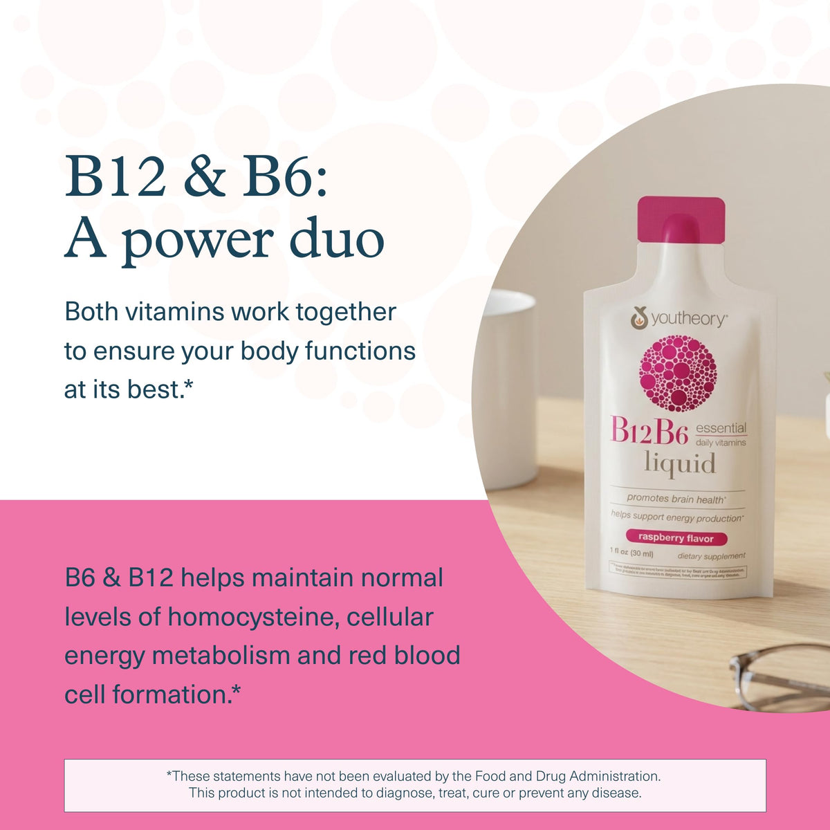 Vue latérale de la boîte Youtheory B12B6 Liquide