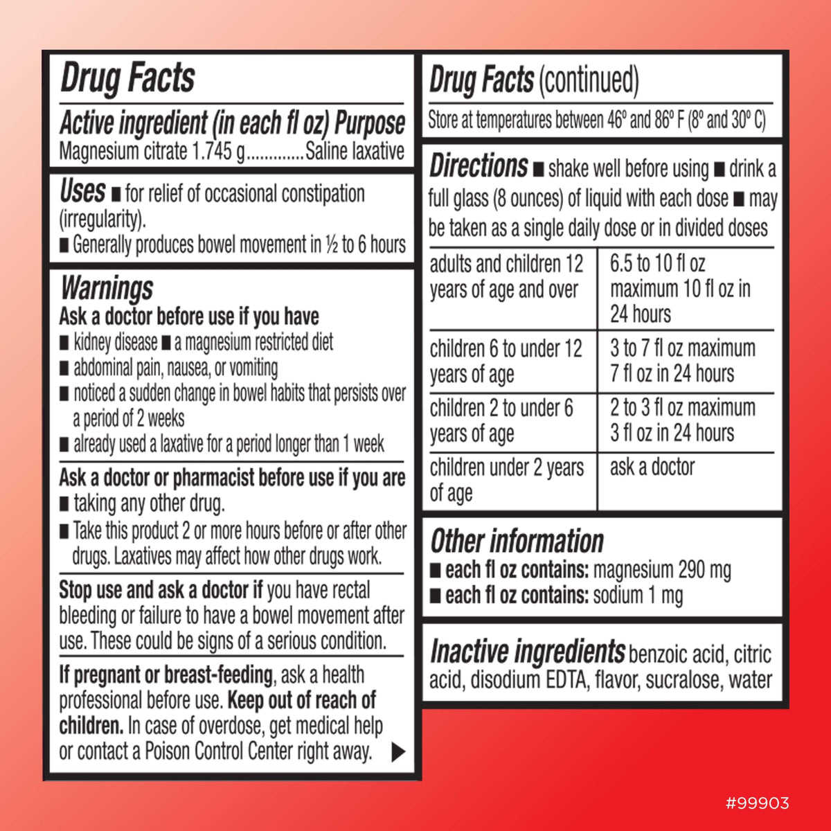 Vue latérale de la bouteille de Citrate de Magnésium Quality Choice
