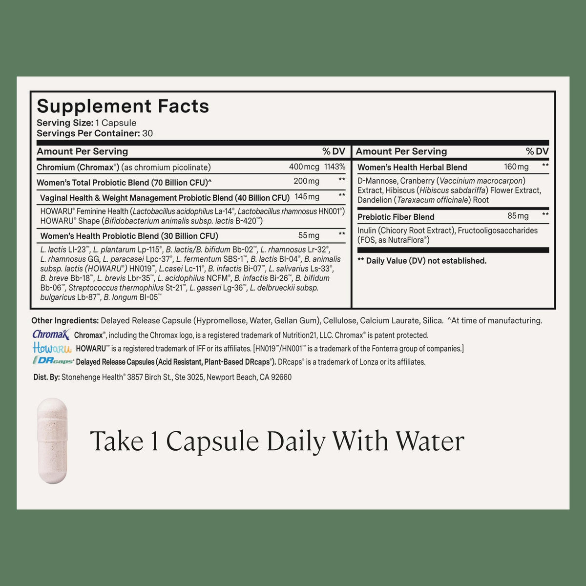 Vue latérale de la bouteille de Dynamic Biotics+ pour Femmes