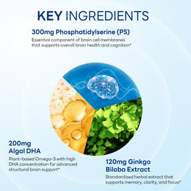 Vue latérale de la bouteille de Phosphatidylsérine 300mg de Vitamin World
