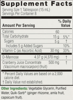 Vue latérale de Nature's Answer Complément Alimentaire Cranberry