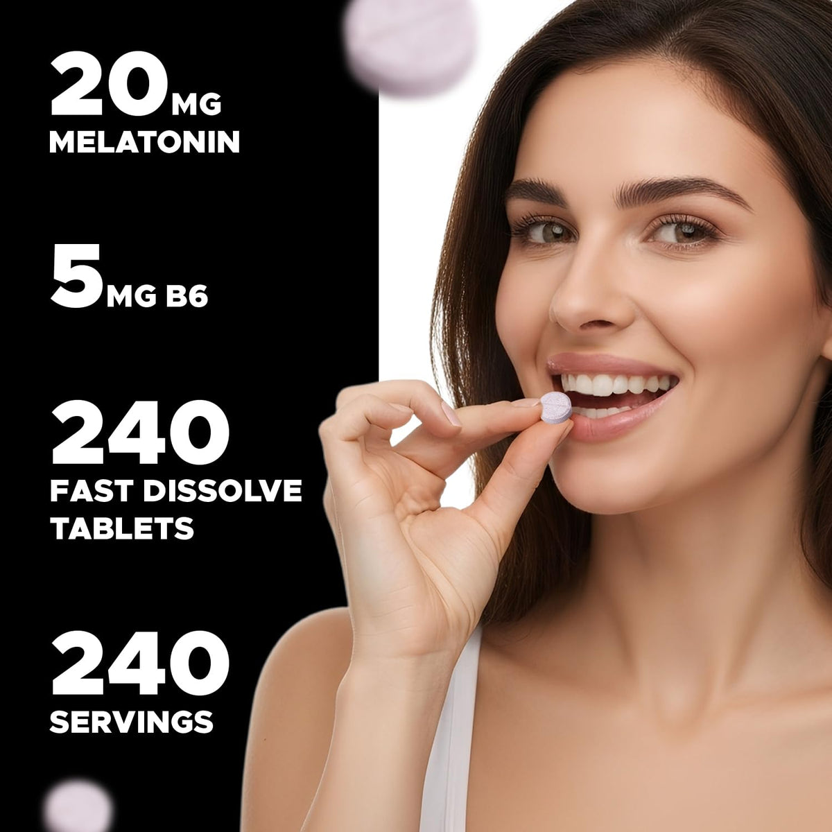Vue latérale de Vitabod Melatonin 20 mg