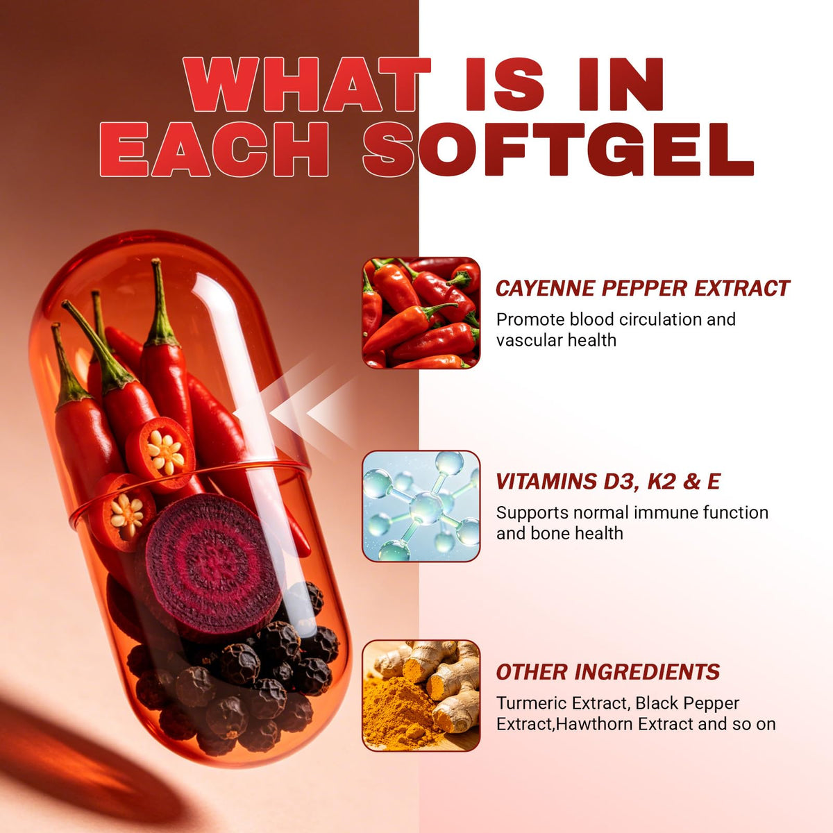 Vue latérale des capsules CURAIY Aurivita Capsaicin