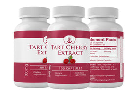 Vue latérale des capsules d'extrait de cerise acidulée PURE ORIGINAL INGREDIENTS