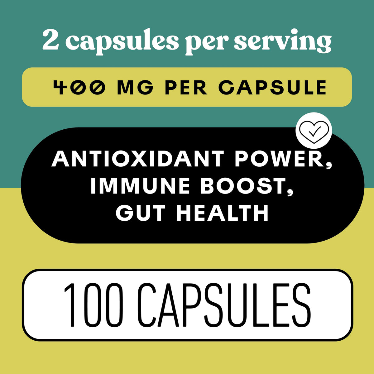 Vue latérale des capsules de champignon Chaga bio dans leur emballage