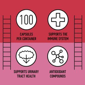 Vue latérale des capsules de cranberry bio 500mg