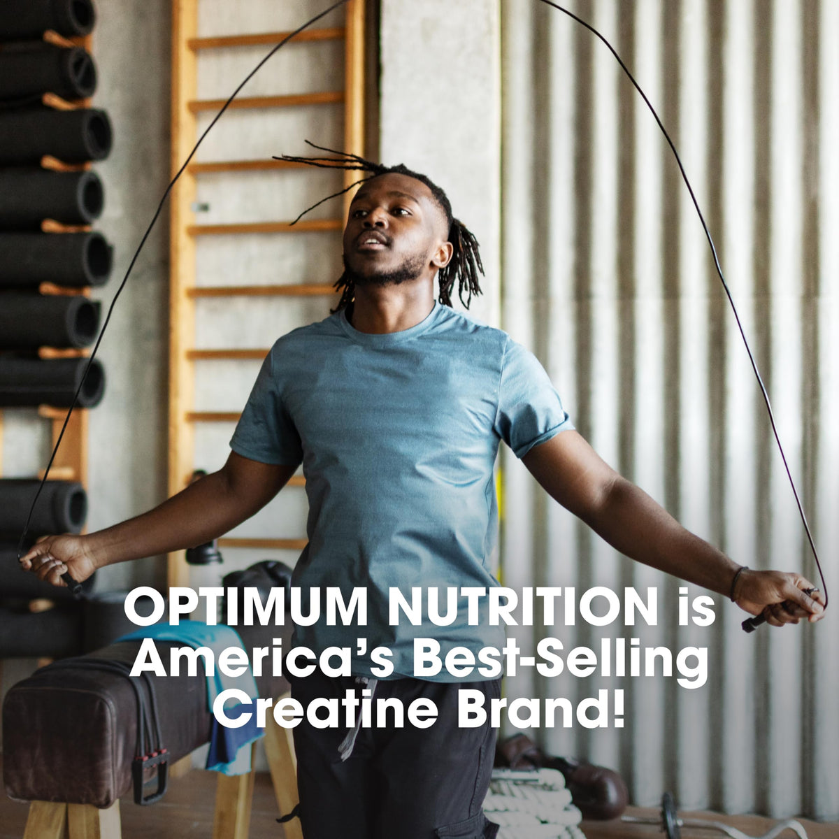 Vue latérale des capsules de créatine Optimum Nutrition