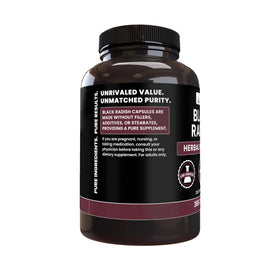 Vue latérale des capsules de Radis Noir, taille réelle