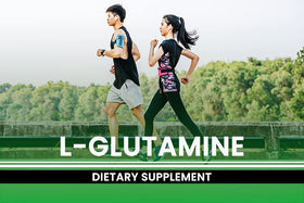 Vue latérale des capsules L-Glutamine PURE ORIGINAL INGREDIENTS
