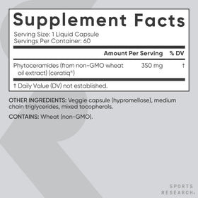 Vue latérale des capsules liquides Phytoceramides Sports Research